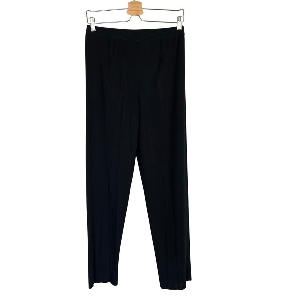 Ming Wang Dress Pants Women's S Black Knit Straight Pull On Pockets Minimalist